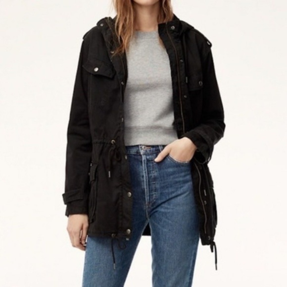 Aritzia | Azure Skies | Black Trooper Utility Jacket Size XXS